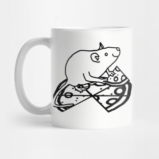 Rat with Pizza Outline Mug